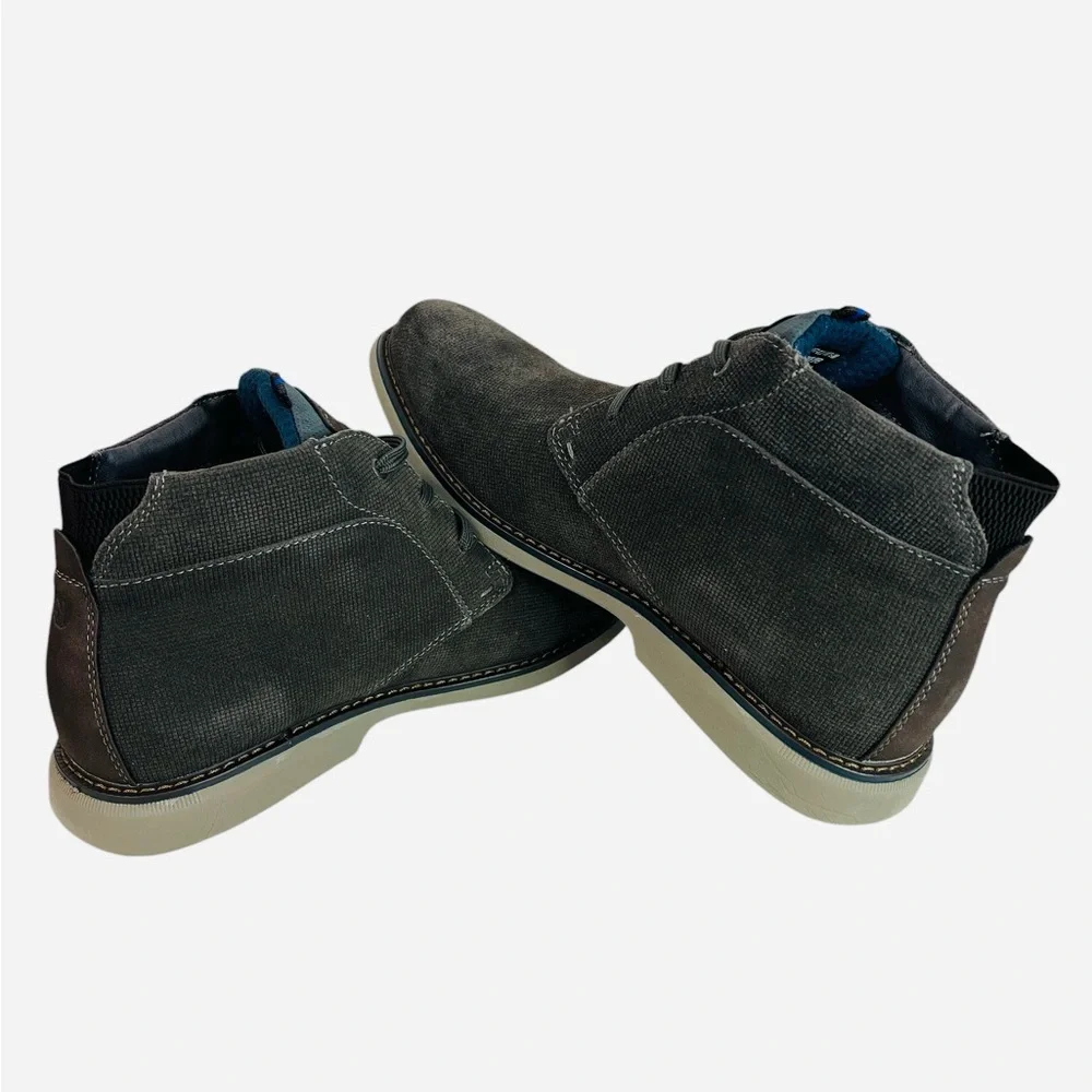 Nunn Bush Otto Plain Toe Chukka Boot Dress Shoes Gray 84987-020 Mens Size 11.5